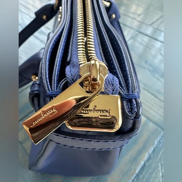 Salvatore Ferragamo Medium Blue Batik Leather Tote - Picture 8 of 16